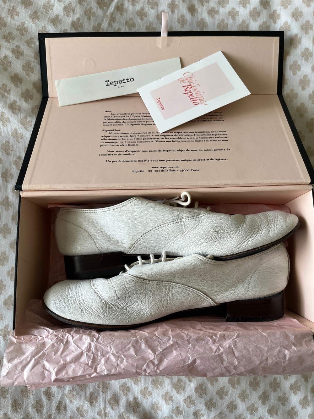 Repetto zizi white Leather Lace-Up Oxfords ballet 39 (US 8) - Picture 10 of 11